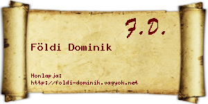 Földi Dominik névjegykártya
